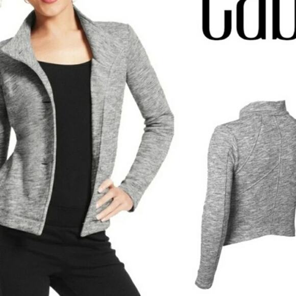 CAbi 596 Hourglass Jacket Space Dye Heathered Small Style 596 Gray - Picture 1 of 7